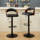 Bar Stools Set Of 2 Adjustable Faux Leather Armless Counter Kitchen Swivel Chair