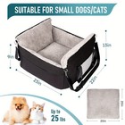 Black Pet Dog Car Booster Seat For Small Dogs Puppy Safety Belt Washable Cushion