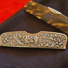 Antique Ornate Silver Plated Comb And Tortoiseshell Pattern Comb Set