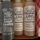 Plaid Gallery Glass Window Color Textured Paint Kit Ad125 F16075 Sealed Bottles