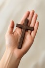        Solid Wood Hand Cross 4 64    X 2 75    Rustic Brown Wall Or Altar Decor Jesus