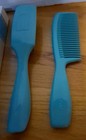 Vintage Avon Blue Brush And Comb Set For Long Or Wet Hair Turquoise 1970   s