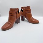 Cole Haan Womens Brown Leather Cutout Buckle Ankle Boots W03946 Size 6 5 B