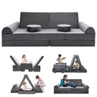 Slsy 10 11-piece Modular Kids Play Couch convertible Nugget Foam Sofa Set