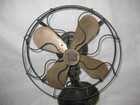 Antique 12  R   M Brass Bladed Oscillating Fan In Untouched Original Condition