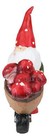 Whimsical Garden Mr Grandpa Gnome Pushing Toadstool Mushrooms Wheelbarrow Statue