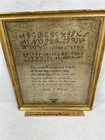 Antique Framed Sampler Christian 15 5x18 5 Cross Stitch Lucralia Warden 19thc