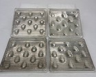 Vintage Set Of 4 Luxfer Prism Clear Glass Tiles Clear Raindrop   Sawtooth Design