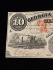 1863  10 Georgia Savings Bank Macon Georgia Obsolete Note Confederate Treasury