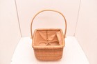 Vtg Nantucket Lightship Handled Egg Basket Square Lined 9  By 6  Tall