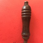 Antique French Victorian Edwardian Solid Brass Door Lever Heavy Wood Knob