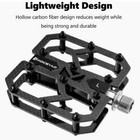 Carbon Fiber Pedal Ultralight Mtb Titanium Shaft 3 Bearings Road Bike Pedals