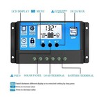 10a 20a 30a Lcd Solar Charge Controller Panel Battery Regulator 12v 24v Dual Usb