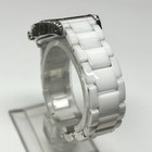 Anne Klein Tonneau Watch Swarovski Crystals Ceramic Bracelet Mother Of Pearl Dia