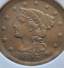 1855 Braided Hair Cent  Upright 55   Newcomb -6  Bulge Right Of 2nd 5  Dash By 1