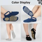 Yoga Socks With Grips For Women - Non Slip Pilates Socks With Grippers Silver
