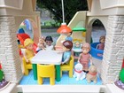 Large Lot Vintage 90s Little Tikes Tykes Blue Roof Mcm Dollhouse   Dolls   More 