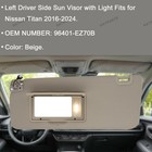 Left Driver Side Sun Visor W  Light For Nissan Titan 2016-2024 96401-ez70b