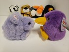 Lot Of 6 Vtg Puffkins Plush Animals Tiger Dalmation Platypus Puffin Toucan Hippo