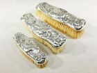 Rare Unger Bros Art Nouveau  queen Of The Flowers  Brush Set - 3 Pc Set Sterling