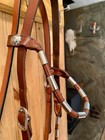 Vintage Leather California Poco Bueno Silver Ferrule Horse Halter With Conchos