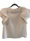 Thml White Crinkle Blouse With Flutter Sleeve Size M