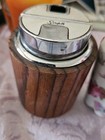 Vtg Scripto Rosewood   Chrome Steel Table Lighter   Ceramic Lighter Not Working