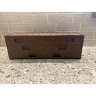 Mcm Brown Weave Pattern Plastic Desk mail Organizer With 6 Compartments slots