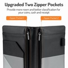 Server Book With 2 Zipper Pockets Fits Waitress Apron Black Guest Receipt Holder