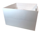 Acrylic Buffet Risers Food Display Stand Shelf White Hollow Bottom 3 Pack