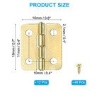 12 Pack Small Butt Hinges 3 4 Inch Mini Jewelry Box Hinge With Screw Gold