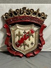Vtg Finesse Originals Fiberglass French Spanish Shield Coat Of Arms Fluer De Lis