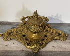 Antique Ornate Victorian Brass Gilt Metal Inkstand 19th Century French Style