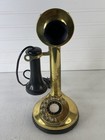 Antique Brass Candlestick Rotary Dial Telephone Vintage Phone 40733