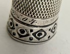 Antique Sterling Silver Sewing Thimble Engraved Mother  04 ----  Size 12