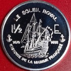 2004 French Guiana 1 Oz Silver Proof 1 1 2 Euro Essai Soleil Royal 104-gun Ship