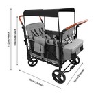 Folding Wagon Stroller For 4 Kids Face To Face High Seat Holds 264lbs   Canopy