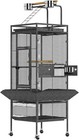 61  Large Bird Cage Playtop Wrought Iron Parrot Cage With Rolling Stand Black Us