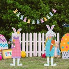 Easter Decorations Outdoor  Set Of 2 Metal Bunny Decorative Garden Stakes For   