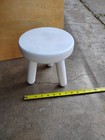 Vintage White 3 Legged Milking Stool Repainted