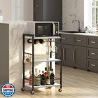 Tutotak Bar Cart  Home Bar Serving Cart  Small Wine Cart With 3-tier Shelf  B