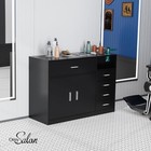 Salon Station Free Standing Cabinet Barber Hair Styling Stations With 5 Drawers