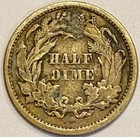 1800s Seated Liberty Half Dime Love Token    mj    90  Silver Beautiful Coin