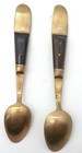Pair Of Brass And Teak Spoons S  Thailand