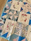 Vtg Handmade Kitsch Animal Novelty 50 s Flour Baby Nursery Quilt Lap Blanket Mcm