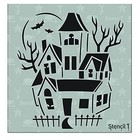  Haunted House Stencil - Halloween Pumpkin Carving Reusable Stencils For 