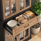 71  Tall Kitchen Cabinet With Glass Doors Adjustable Shelves Drawers Natural