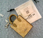 Coach North south Khaki Mini Canvas Tote Bag Charm W  Key Ring Cx069 Nwt