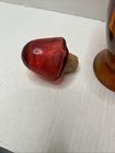Vintage Glass Red Orange Genie Decanter Bottle With Cork Glass Stopper 19   
