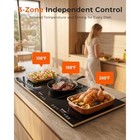 Electric 3-in-1 Modular Food Warmer Temp Control 36x16 Black Gold Glass